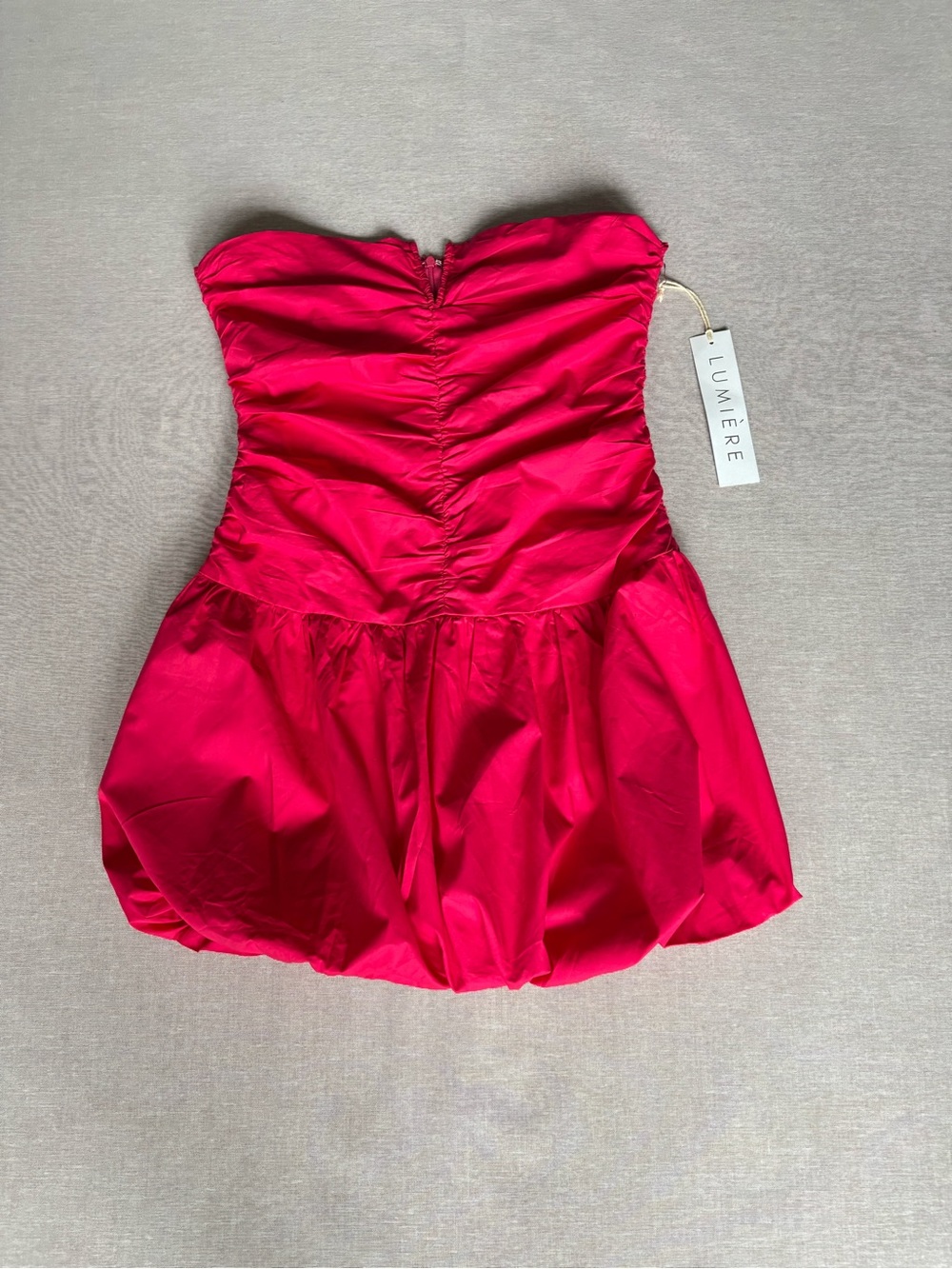 Lumiere NWT fuchsia pink prom hoco Barbie strapless bubble dress size L